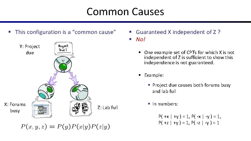 Common Causes § This configuration is a “common cause” Y: Project due § Guaranteed