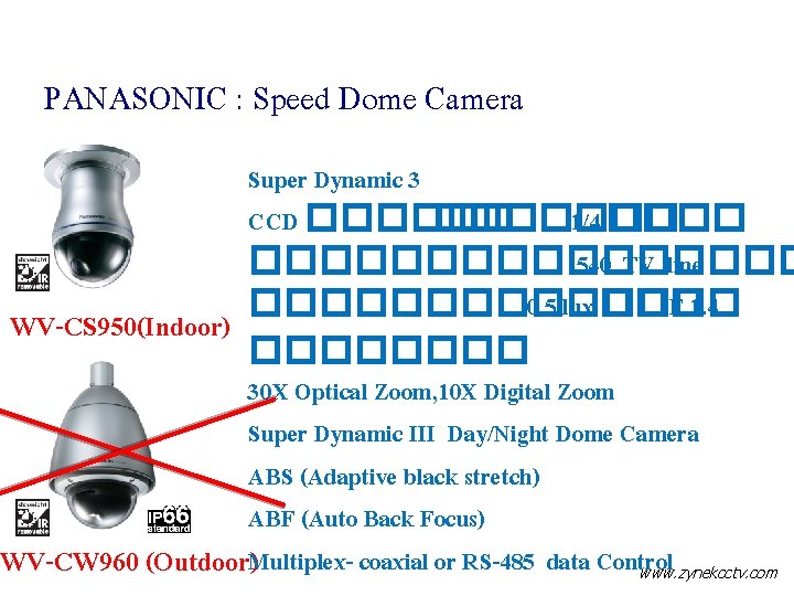 PANASONIC : Speed Dome Camera Super Dynamic 3 CCD ������� 1/4 ���������� 540 TV