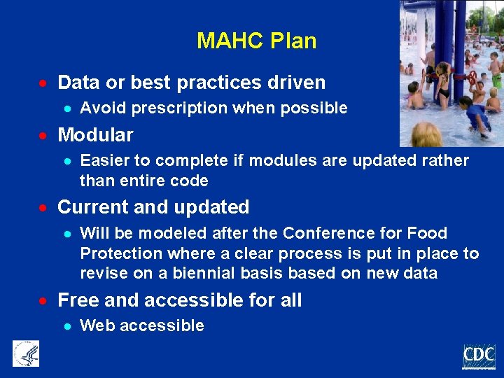 MAHC Plan · Data or best practices driven · Avoid prescription when possible ·