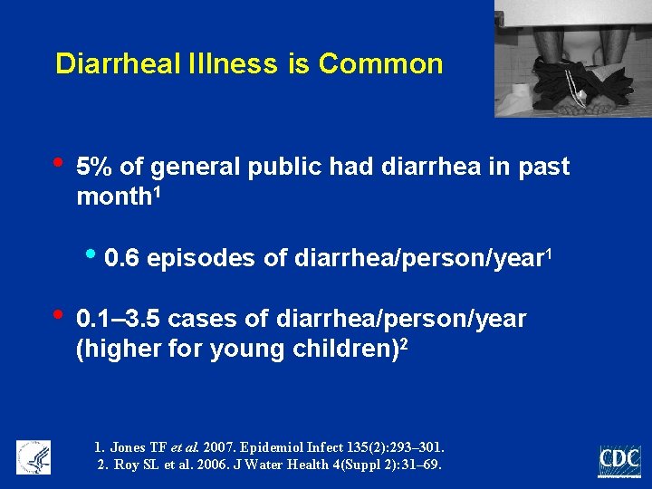 Diarrheal Illness is Common • 5% of general public had diarrhea in past month
