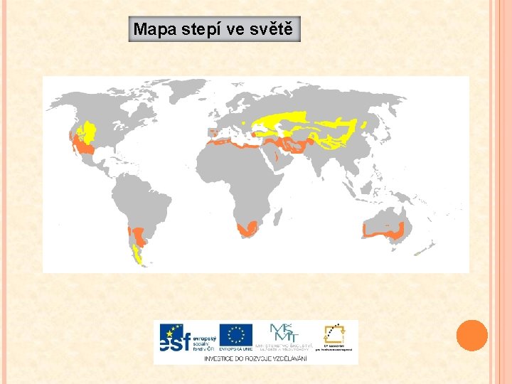 Mapa stepí ve světě 