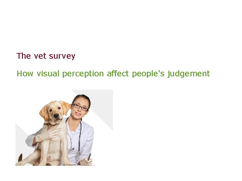 The vet survey How visual perception affect people's judgement 