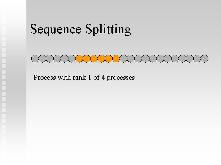 Sequence Splitting Process with rank 1 of 4 processes 