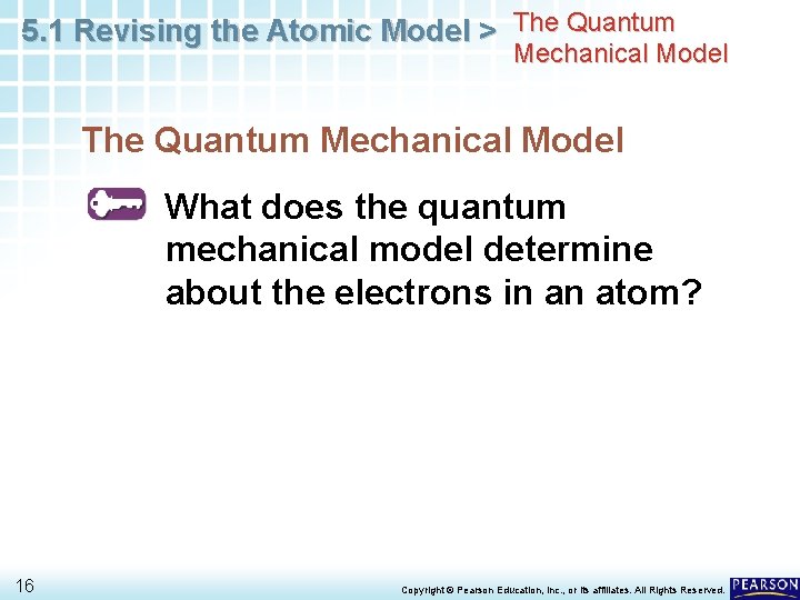 5. 1 Revising the Atomic Model > The Quantum Mechanical Model What does the 5. 1 Revising the Atomic Model > The Quantum Mechanical Model What does the
