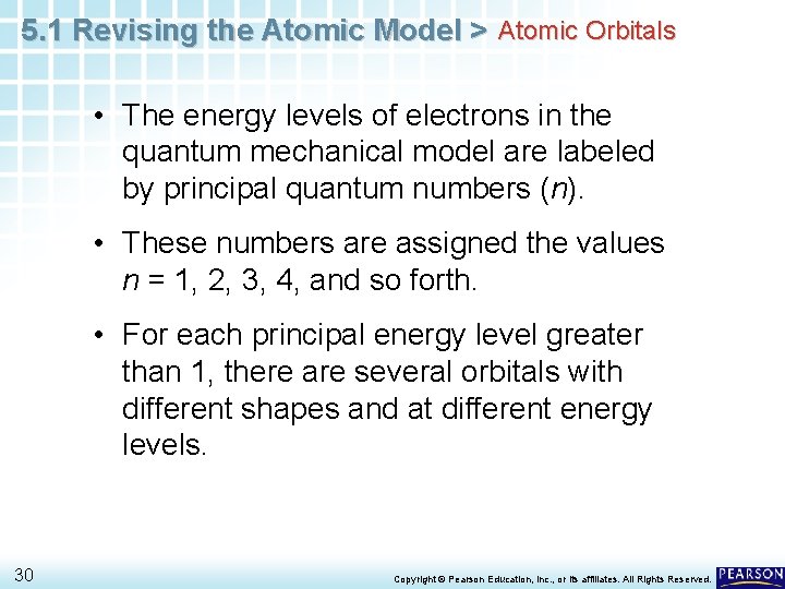 5. 1 Revising the Atomic Model > Atomic Orbitals • The energy levels of 5. 1 Revising the Atomic Model > Atomic Orbitals • The energy levels of