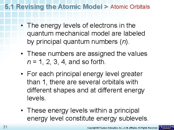 5. 1 Revising the Atomic Model > Atomic Orbitals • The energy levels of 5. 1 Revising the Atomic Model > Atomic Orbitals • The energy levels of
