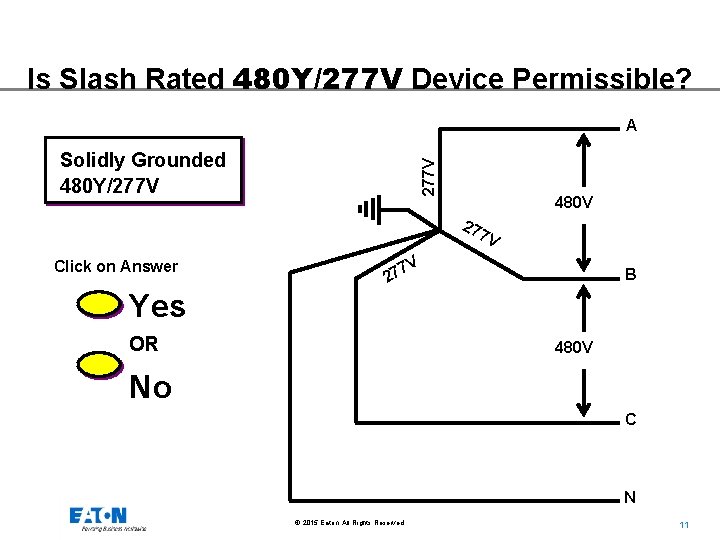 Is Slash Rated 480 Y/277 V Device Permissible? A 277 V Solidly Grounded 480