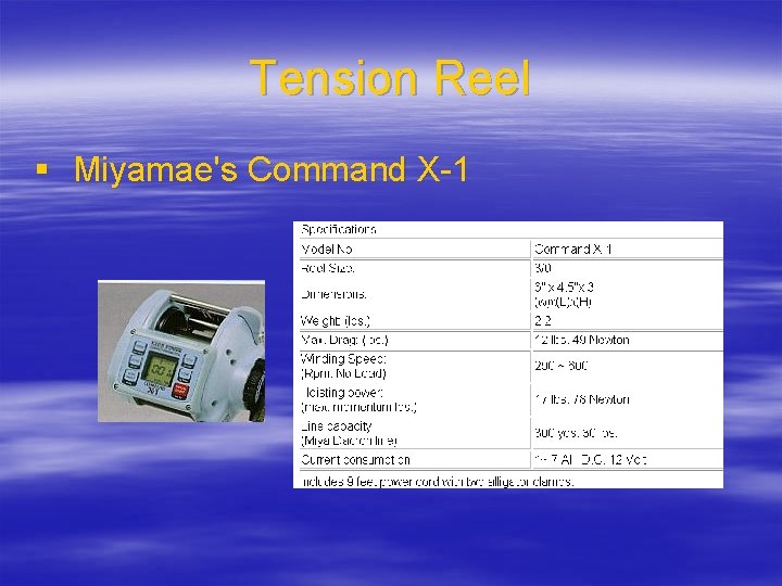 Tension Reel § Miyamae's Command X-1 