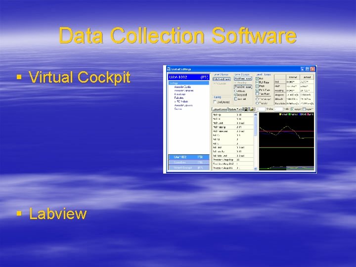 Data Collection Software § Virtual Cockpit § Labview 