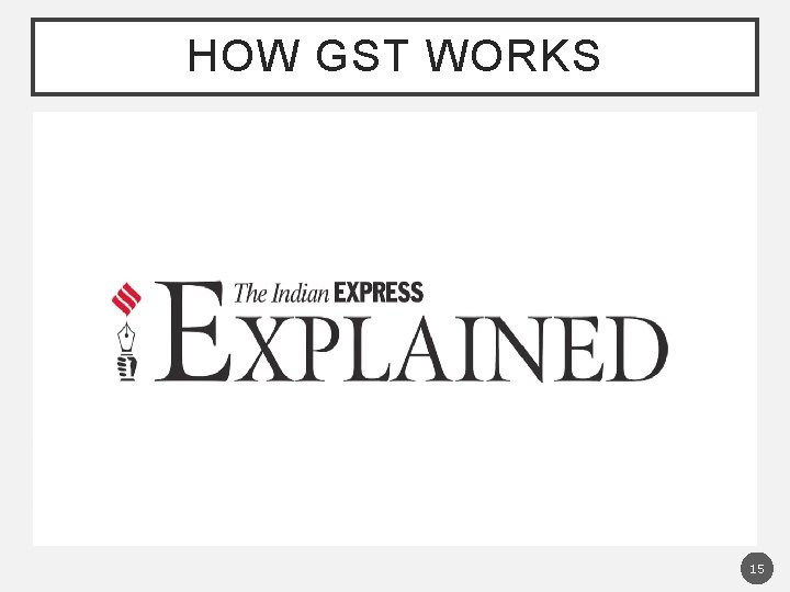 HOW GST WORKS 15 