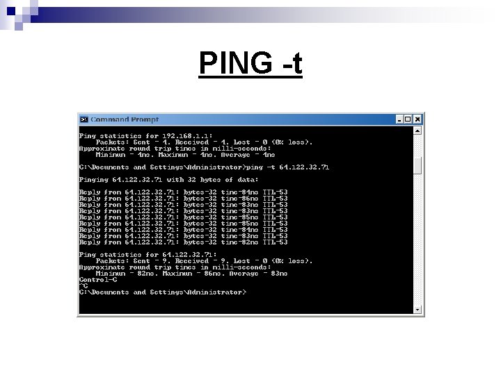 PING -t 