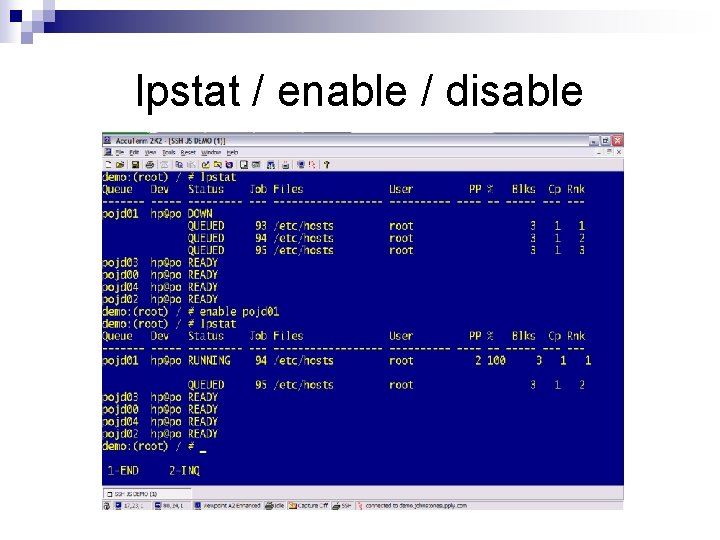 lpstat / enable / disable 