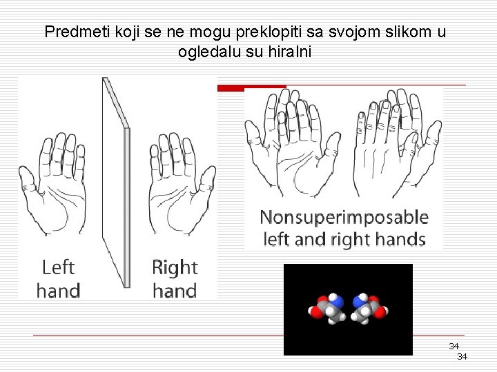 Predmeti koji se ne mogu preklopiti sa svojom slikom u ogledalu su hiralni 34