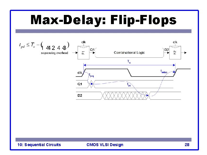 Max-Delay: Flip-Flops 10: Sequential Circuits CMOS VLSI Design 28 