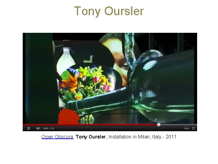 Tony Oursler Open Obscura, Tony Oursler, Installation in Milan, Italy - 2011 