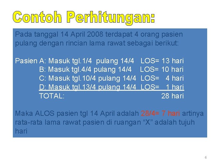 Pada tanggal 14 April 2008 terdapat 4 orang pasien pulang dengan rincian lama rawat