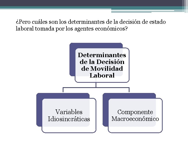 ¿Pero cuáles son los determinantes de la decisión de estado laboral tomada por los