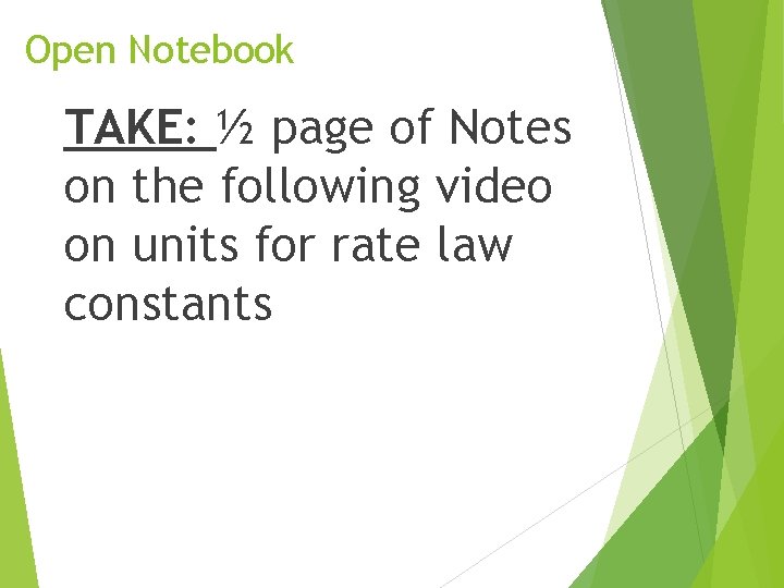 Open Notebook TAKE: ½ page of Notes on the following video on units for Open Notebook TAKE: ½ page of Notes on the following video on units for