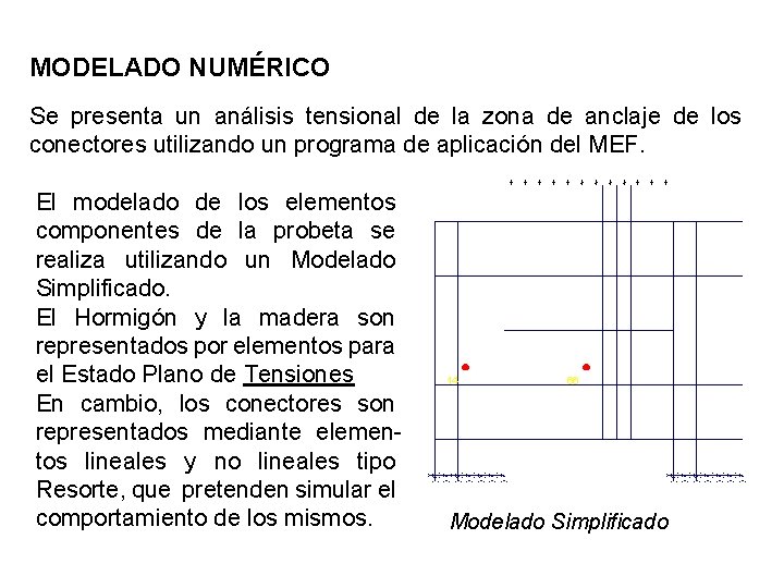 MODELADO NUMÉRICO Se presenta un análisis tensional de la zona de anclaje de los