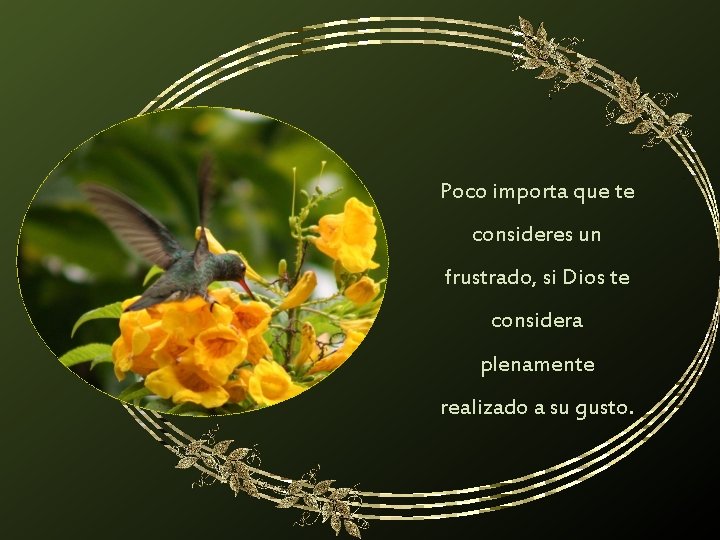 Poco importa que te consideres un frustrado, si Dios te considera plenamente realizado a