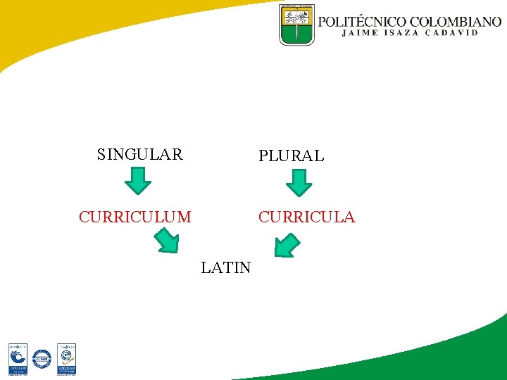  SINGULAR PLURAL CURRICULUM CURRICULA LATIN 