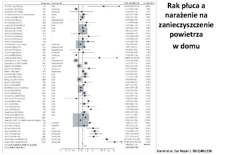 Rak płuca a narażenie na zanieczyszczenie powietrza w domu Kurmi et al. Eur Respir