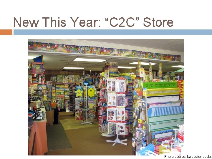 New This Year: “C 2 C” Store Photo source: kwaudiovisual. co 