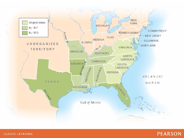 MAP 10. 1 The South Expands, 1790– 1850 