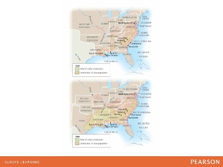 MAP 10. 2 Cotton Production and the Slave Population, 1820– 60 