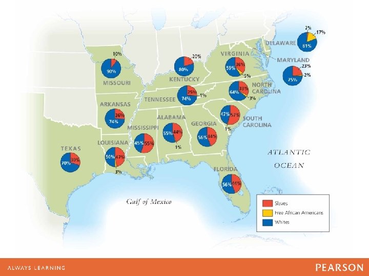 MAP 10. 4 Population Patterns in the South, 1850 