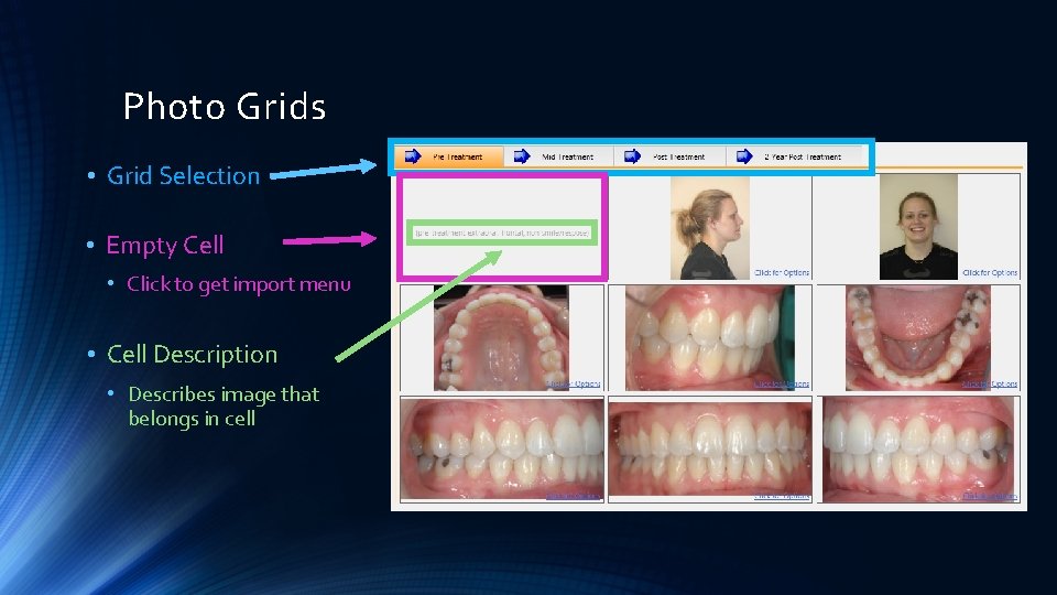 Photo Grids • Grid Selection • Empty Cell • Click to get import menu