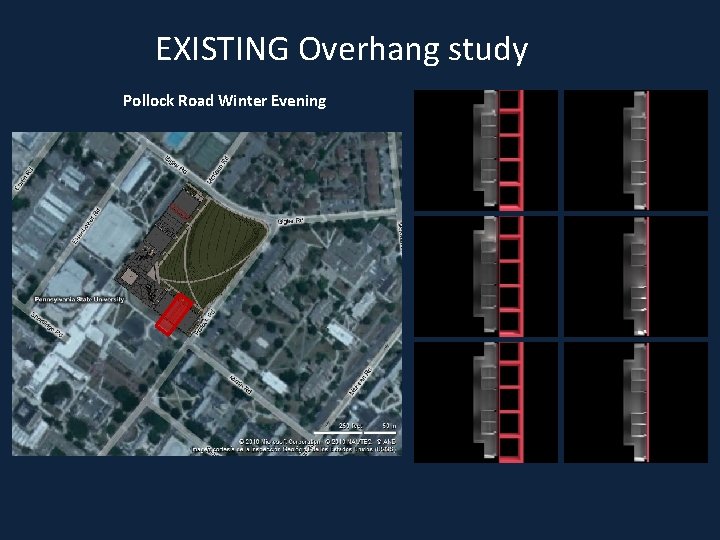 EXISTING Overhang study Pollock Road Winter Evening 