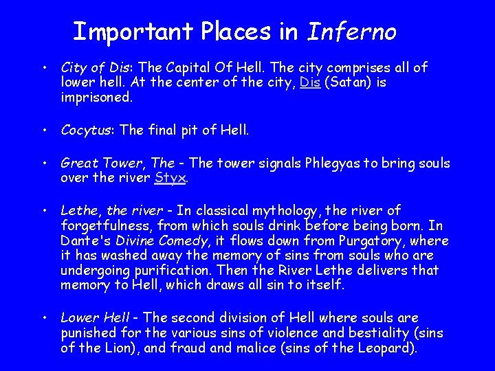 Important Places in Inferno • City of Dis: The Capital Of Hell. The city