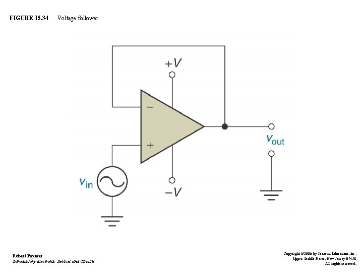 FIGURE 15. 34 Voltage follower. Robert Paynter Introductory Electronic Devices and Circuits Copyright ©