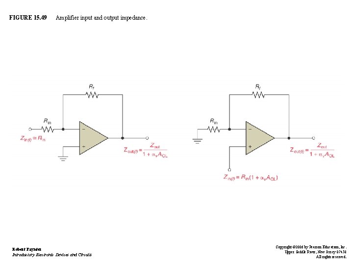 FIGURE 15. 49 Amplifier input and output impedance. Robert Paynter Introductory Electronic Devices and