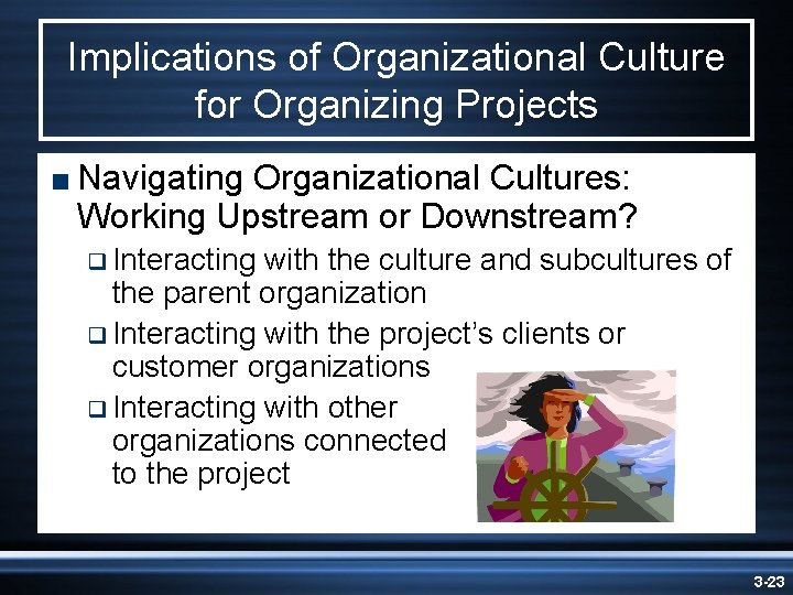 Implications of Organizational Culture for Organizing Projects < Navigating Organizational Cultures: Working Upstream or