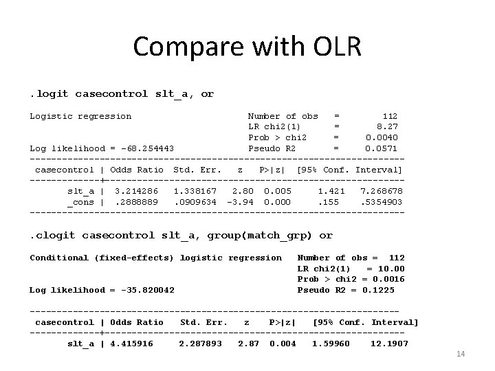 Conditional Logistic Regression Epidemiologybiostats Vhm 812802 Winter 2016