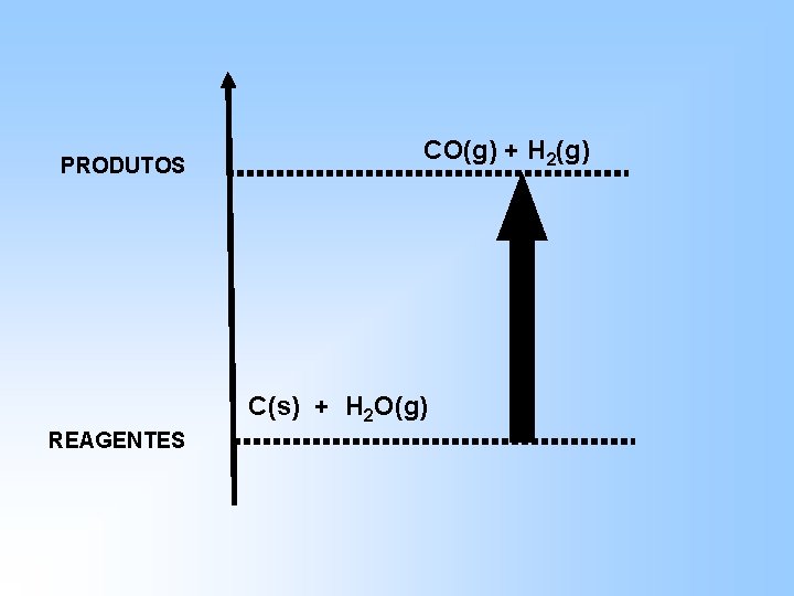 PRODUTOS CO(g) + H 2(g) C(s) + H 2 O(g) REAGENTES PRODUTOS CO(g) + H 2(g) C(s) + H 2 O(g) REAGENTES