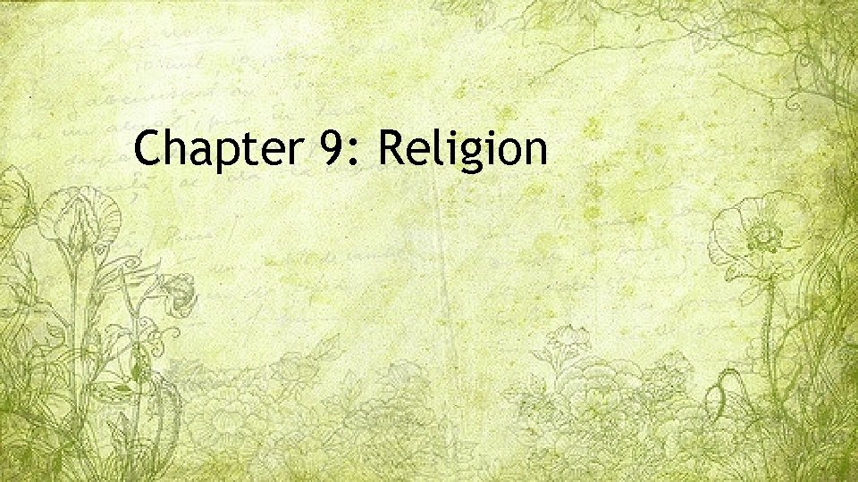 Chapter 9: Religion 