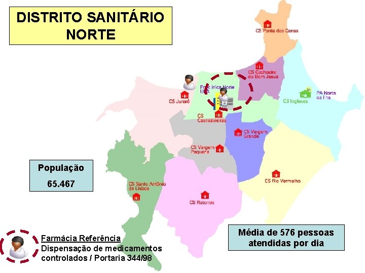 DISTRITO SANITÁRIO NORTE População 65. 467 Farmácia Referência Dispensação de medicamentos controlados / Portaria