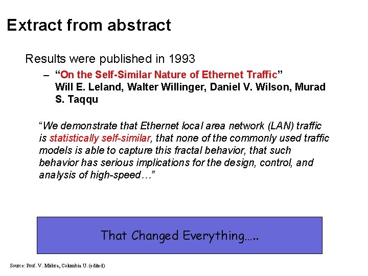 Extract from abstract Results were published in 1993 – “On the Self-Similar Nature of