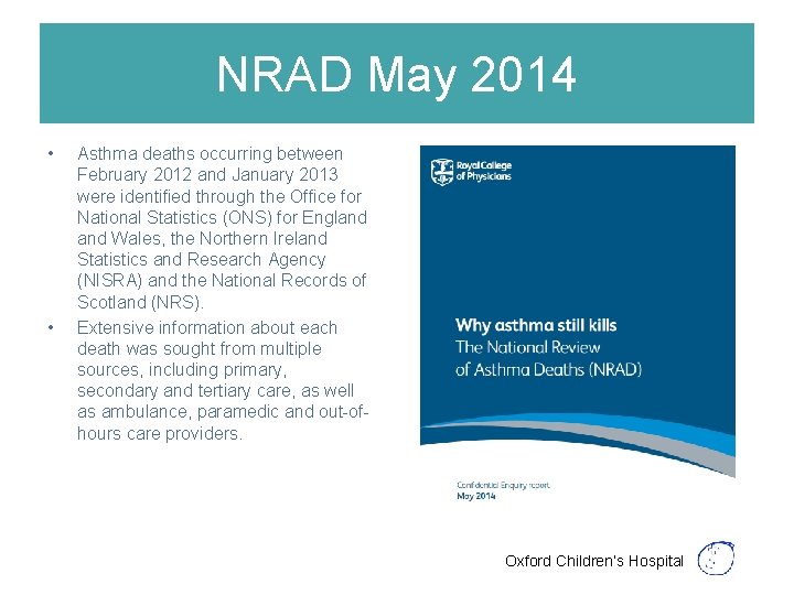 Respiratory illness in children asthma standards of care