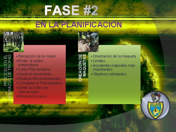 FASE #2 • Recepción de la misión • Emitir la orden preparatoria • Crear