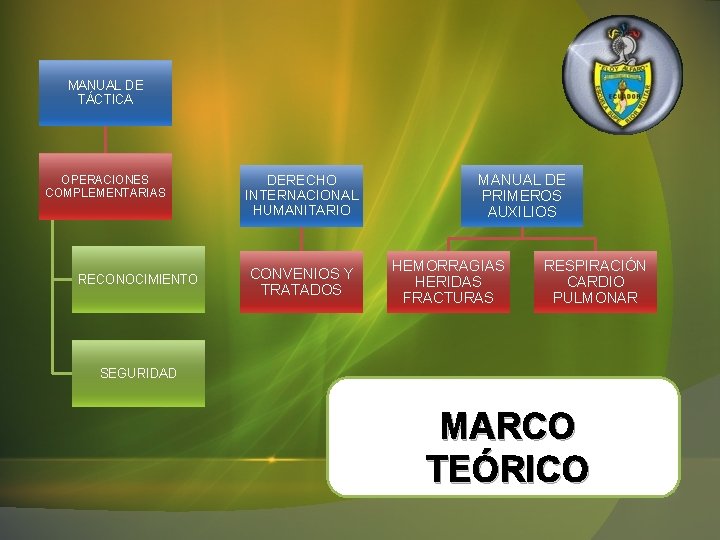 MANUAL DE TÁCTICA OPERACIONES COMPLEMENTARIAS RECONOCIMIENTO DERECHO INTERNACIONAL HUMANITARIO CONVENIOS Y TRATADOS MANUAL DE