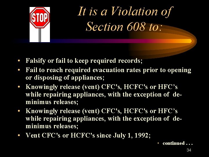 It is a Violation of Section 608 to: • Falsify or fail to keep