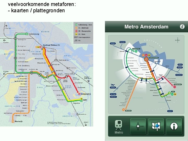 veelvoorkomende metaforen: - kaarten / plattegronden 