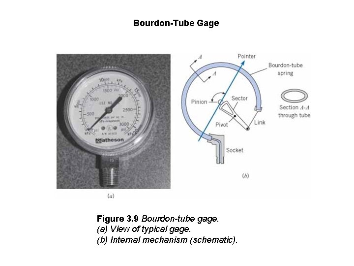 Bourdon-Tube Gage Figure 3. 9 Bourdon-tube gage. (a) View of typical gage. (b) Internal