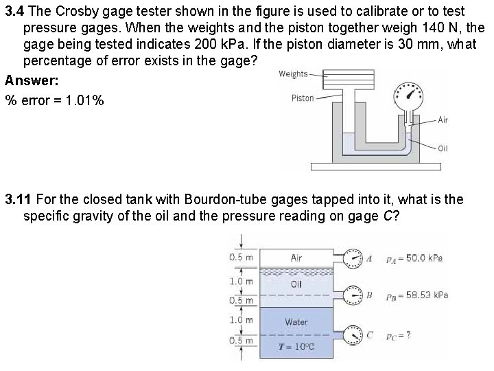 3. 4 The Crosby gage tester shown in the figure is used to calibrate