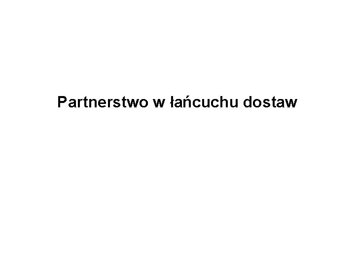 Partnerstwo w łańcuchu dostaw 