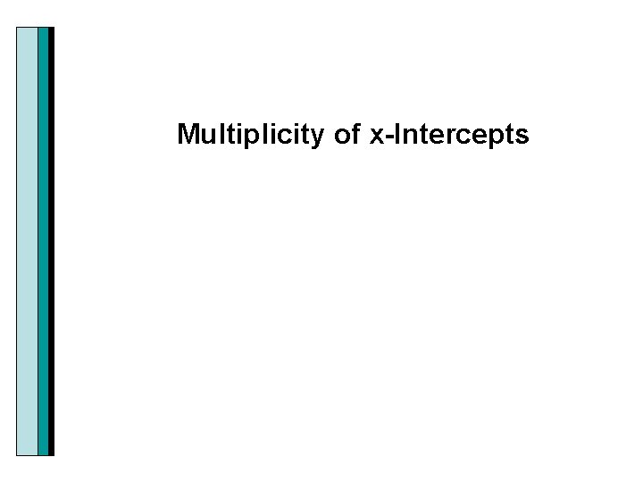 Multiplicity of x-Intercepts 